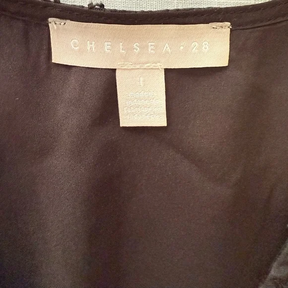 Chelsea 28 Ruffle Cap Sleeve Organza Midi Dress Large Black - Picture 7 of 13